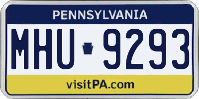 PA license plate MHU9293