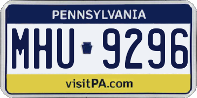 PA license plate MHU9296