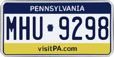PA license plate MHU9298