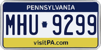 PA license plate MHU9299