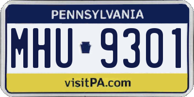 PA license plate MHU9301