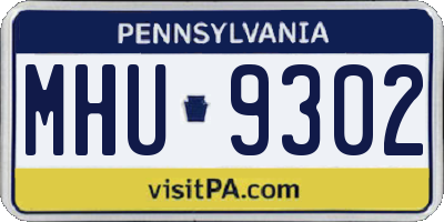 PA license plate MHU9302