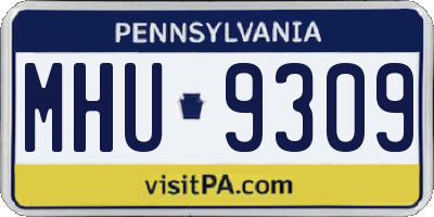 PA license plate MHU9309