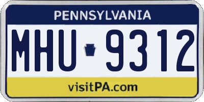 PA license plate MHU9312