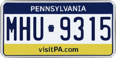 PA license plate MHU9315