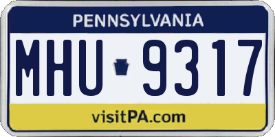 PA license plate MHU9317