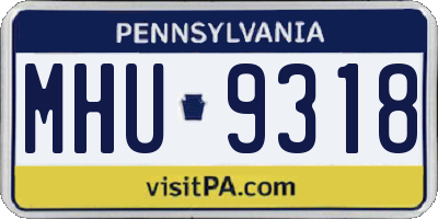 PA license plate MHU9318
