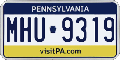 PA license plate MHU9319