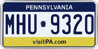PA license plate MHU9320