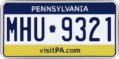 PA license plate MHU9321