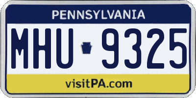 PA license plate MHU9325