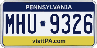 PA license plate MHU9326