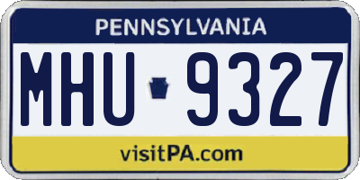 PA license plate MHU9327