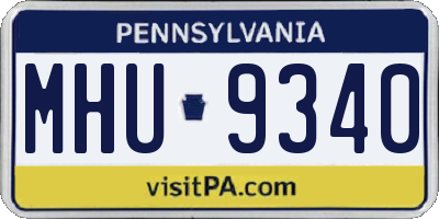 PA license plate MHU9340
