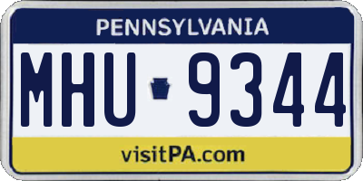 PA license plate MHU9344