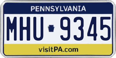 PA license plate MHU9345
