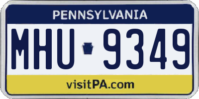 PA license plate MHU9349