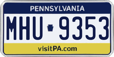 PA license plate MHU9353
