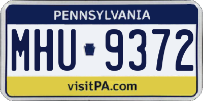 PA license plate MHU9372