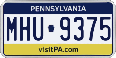 PA license plate MHU9375