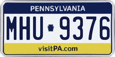 PA license plate MHU9376