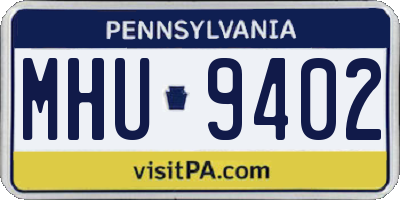 PA license plate MHU9402