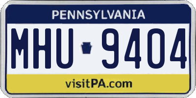 PA license plate MHU9404