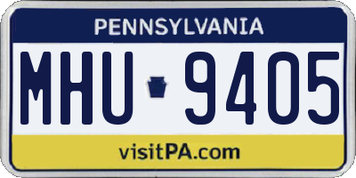 PA license plate MHU9405