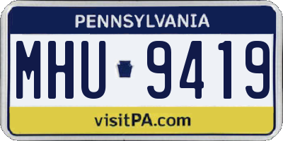 PA license plate MHU9419