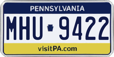 PA license plate MHU9422