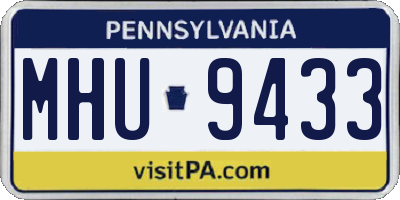 PA license plate MHU9433