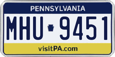 PA license plate MHU9451