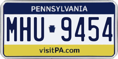 PA license plate MHU9454