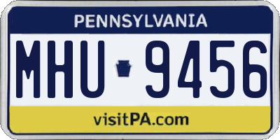 PA license plate MHU9456