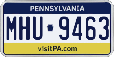 PA license plate MHU9463