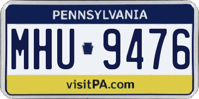 PA license plate MHU9476