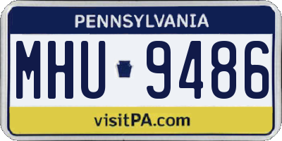 PA license plate MHU9486