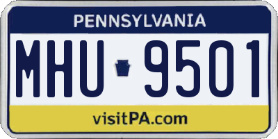 PA license plate MHU9501