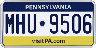 PA license plate MHU9506