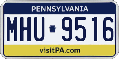 PA license plate MHU9516
