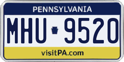 PA license plate MHU9520