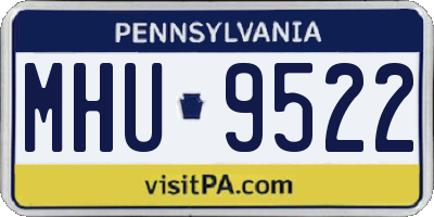 PA license plate MHU9522