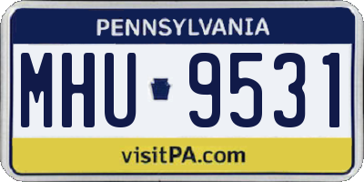 PA license plate MHU9531