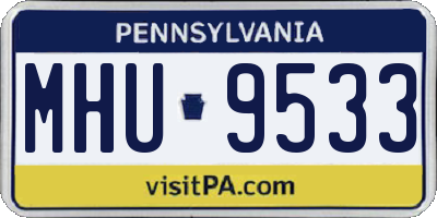PA license plate MHU9533