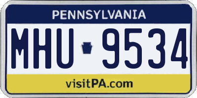PA license plate MHU9534
