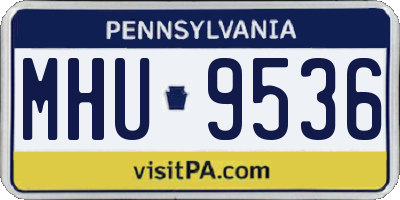 PA license plate MHU9536