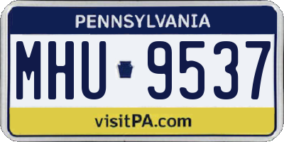 PA license plate MHU9537