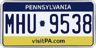 PA license plate MHU9538