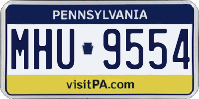 PA license plate MHU9554