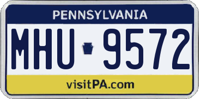 PA license plate MHU9572